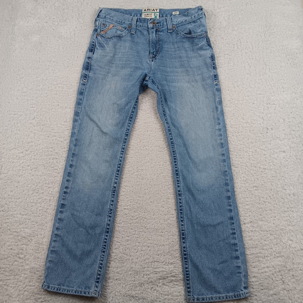 Ariat Jeans M7 Rocker Mens 33x32 Light Wash Slim Straight 10031997
